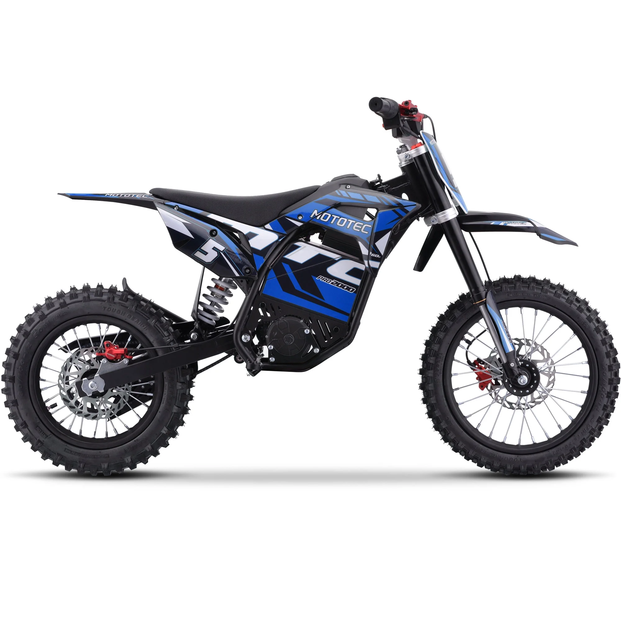 MotoTec 60v Pro Electric Dirt Bike 2000w Lithium Blue - Image 2
