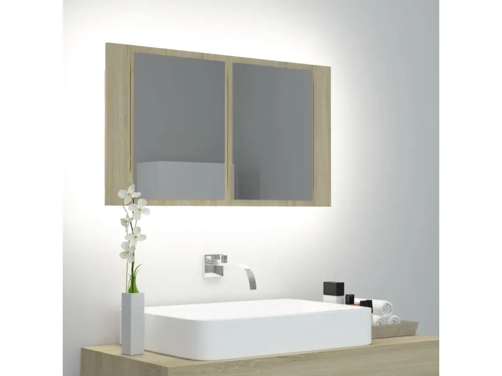 Armario espejo de baño LED acrílico Jmmhogar 80x12x45 cm