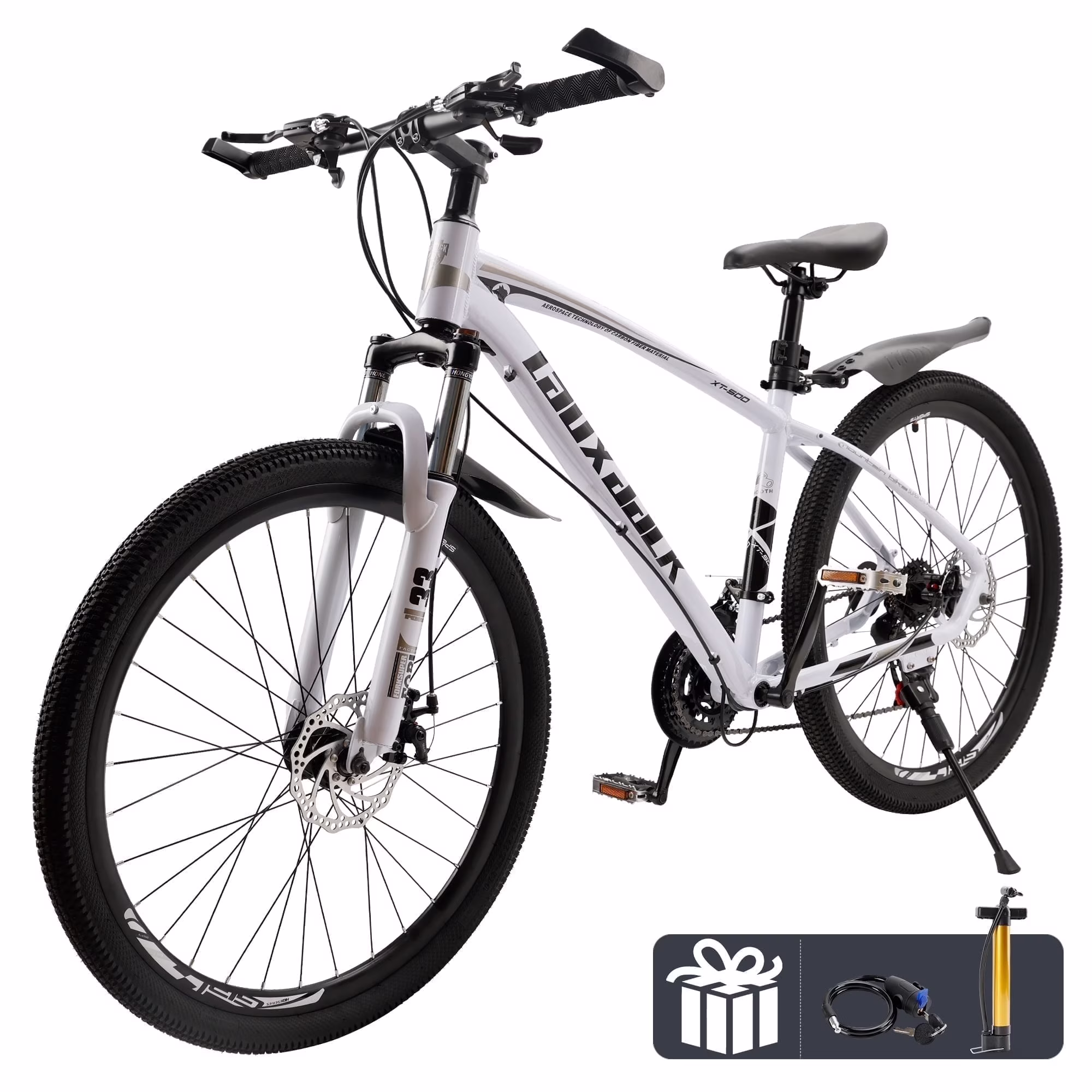 ARTUDATECH 27.5 in Mountain Bike, Shimano 21 Speed, Dual Disc Brake Bike for Men Womens Adult, Full Suspension Bicycle(Blue)