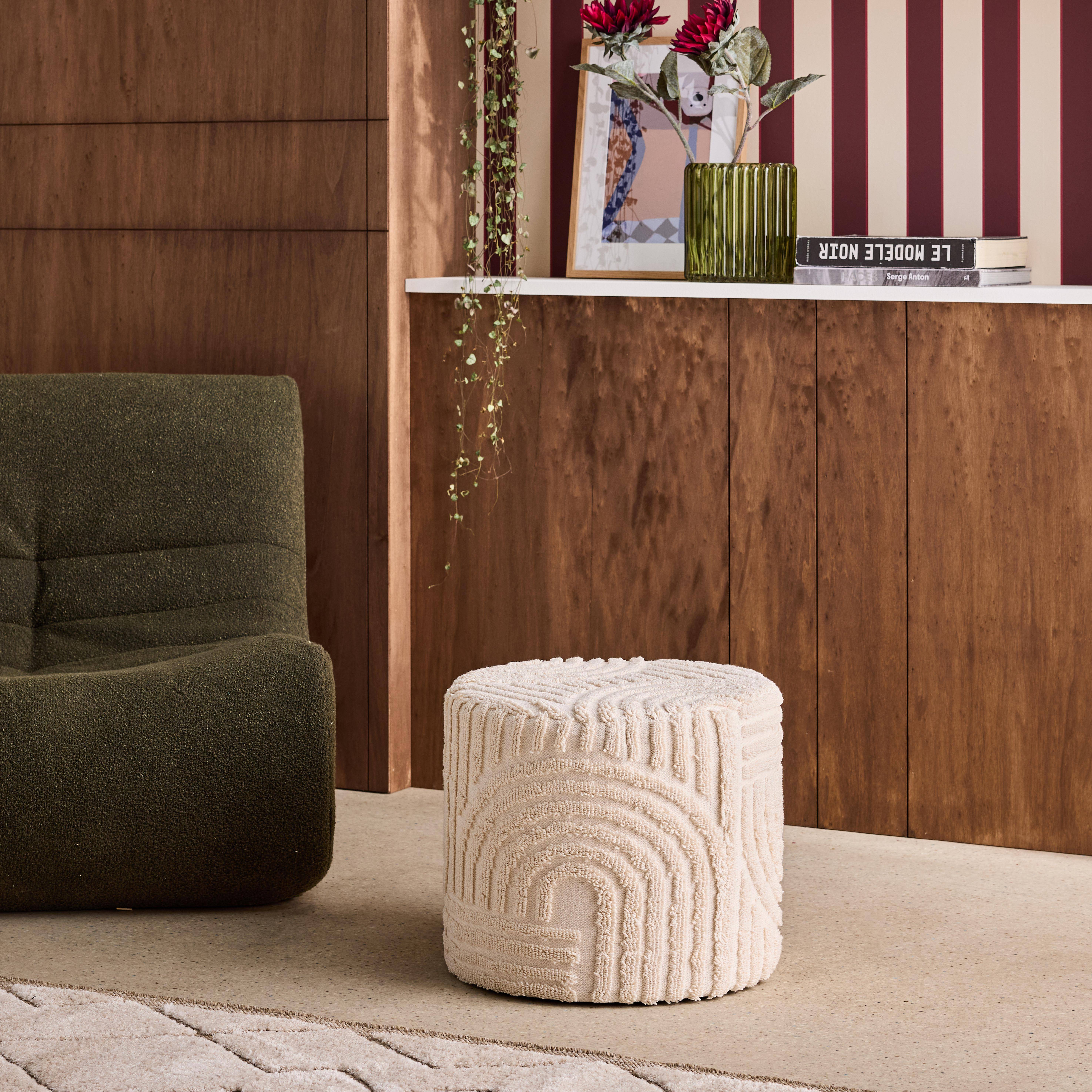 Nuba - Puff redondo de borreguito con relieve