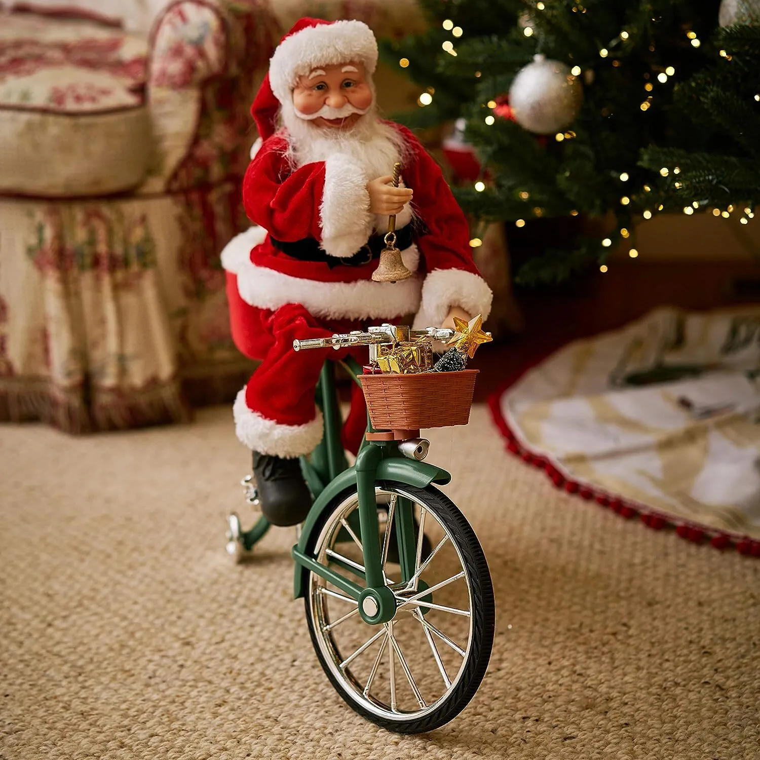 WAYFAIR Mr. Christmas Cycling Santa Holiday Decoration, One Size, Multicolor