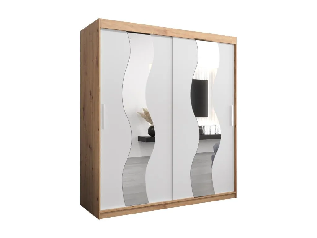 Armario Casabellaes de puertas correderas 200/180/62 2 puertas (artisan/blanco) WSLP18268