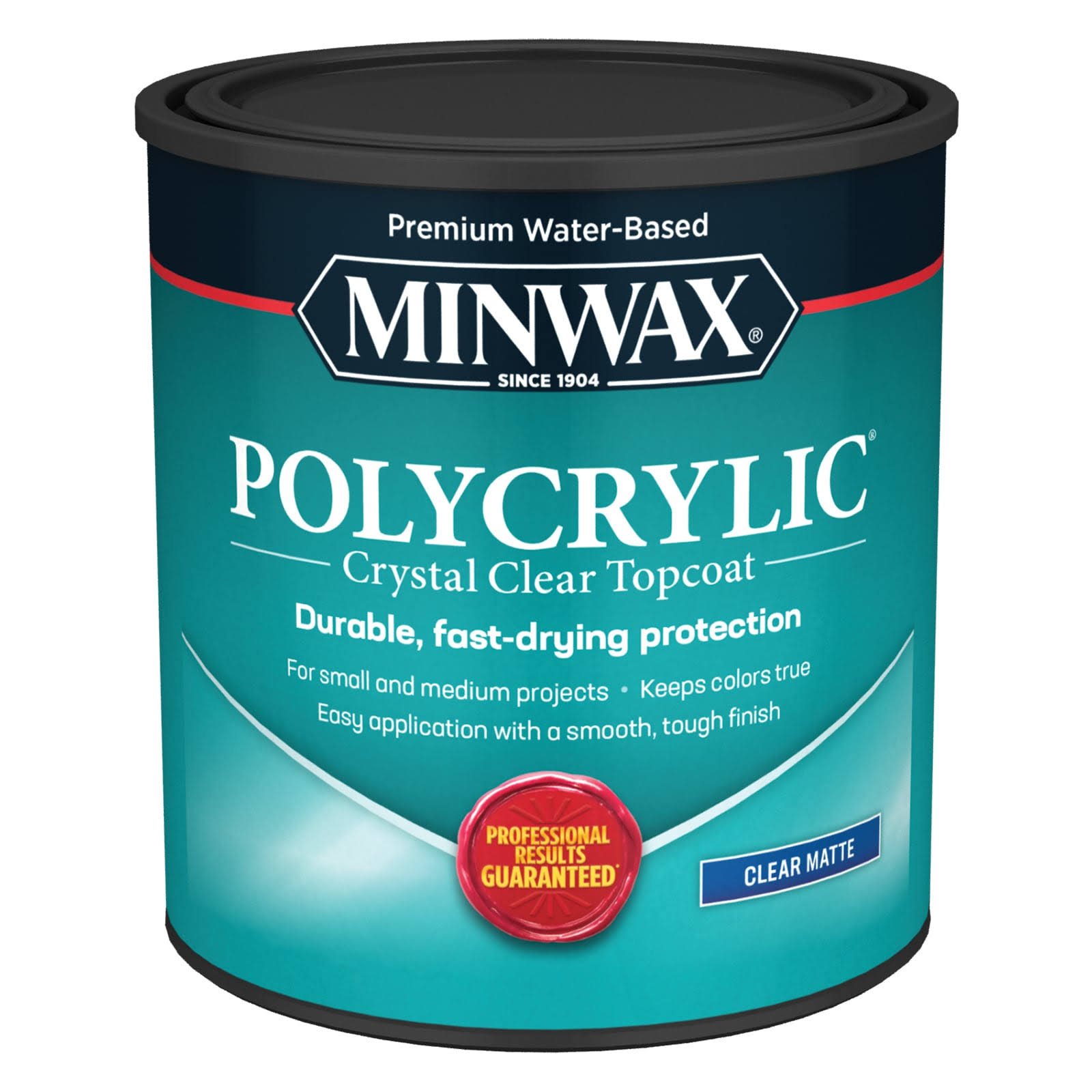 Minwax 622224444 Polycrylic Protective Finish 1 Quart Matte(Clear Matte)