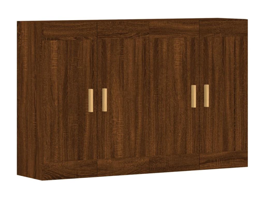 Armarios de pared 2 uds madera de ingeniería marrón roble