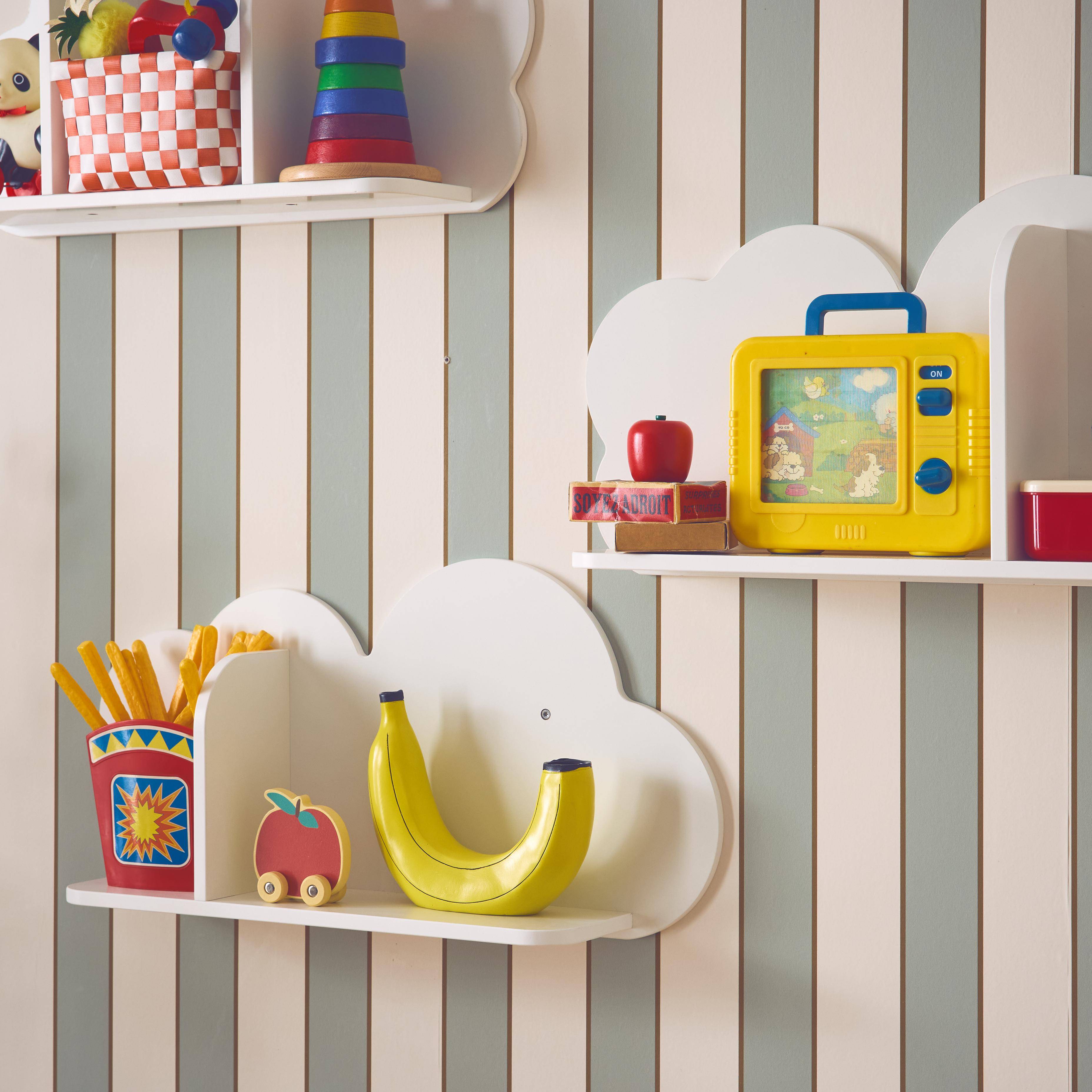 Nephos - Estantería de pared nube para dormitorio infantil, set de 3