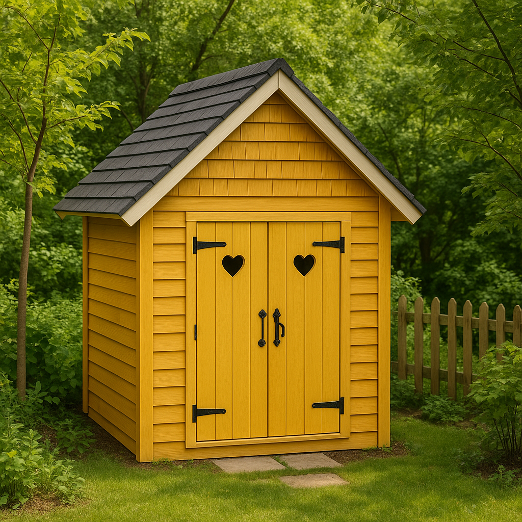 Caseta de jardin de madera Amarilla y Negra Madera sintética Exterior 200×180×250cm