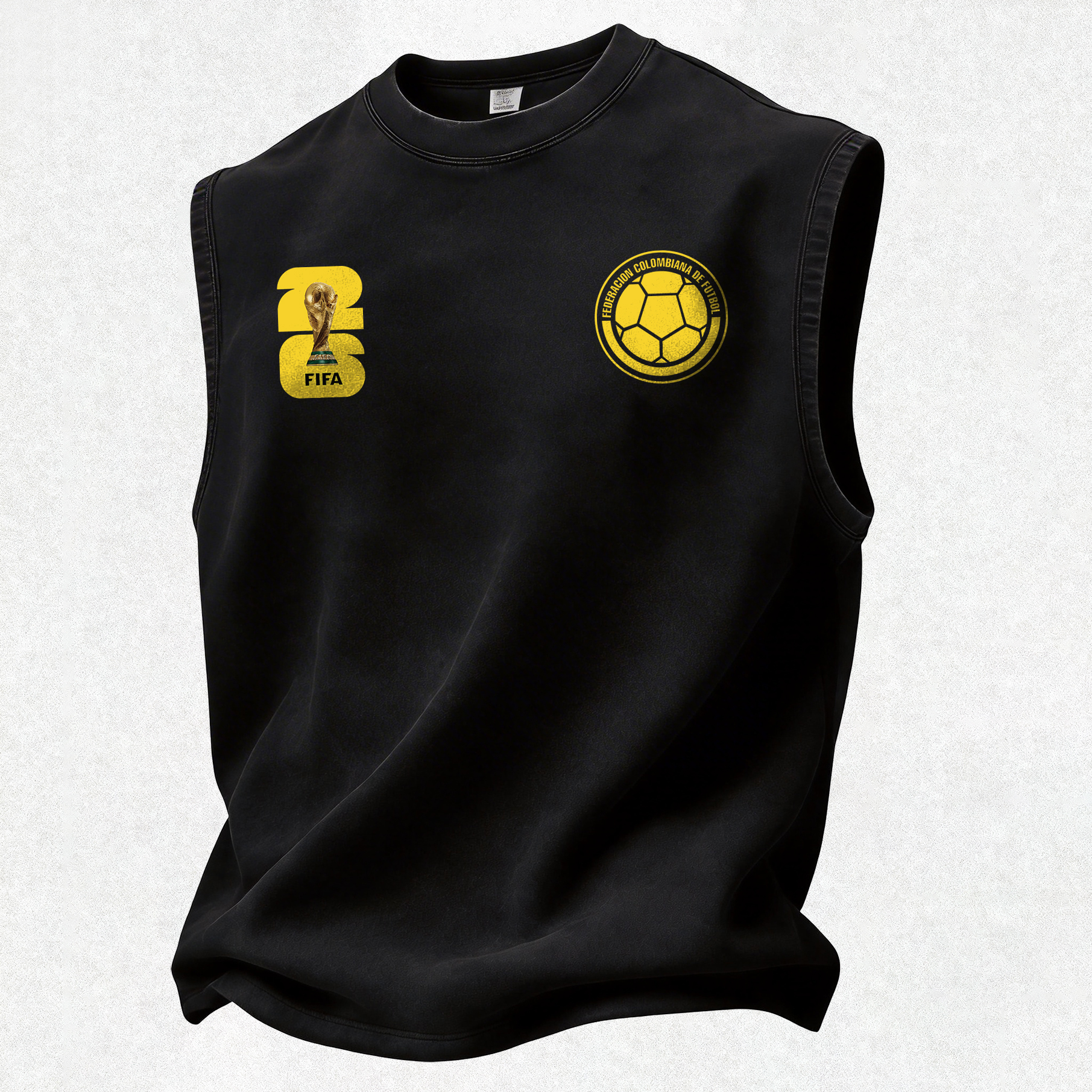 Golden Soccer Graphic Print Men's Tank