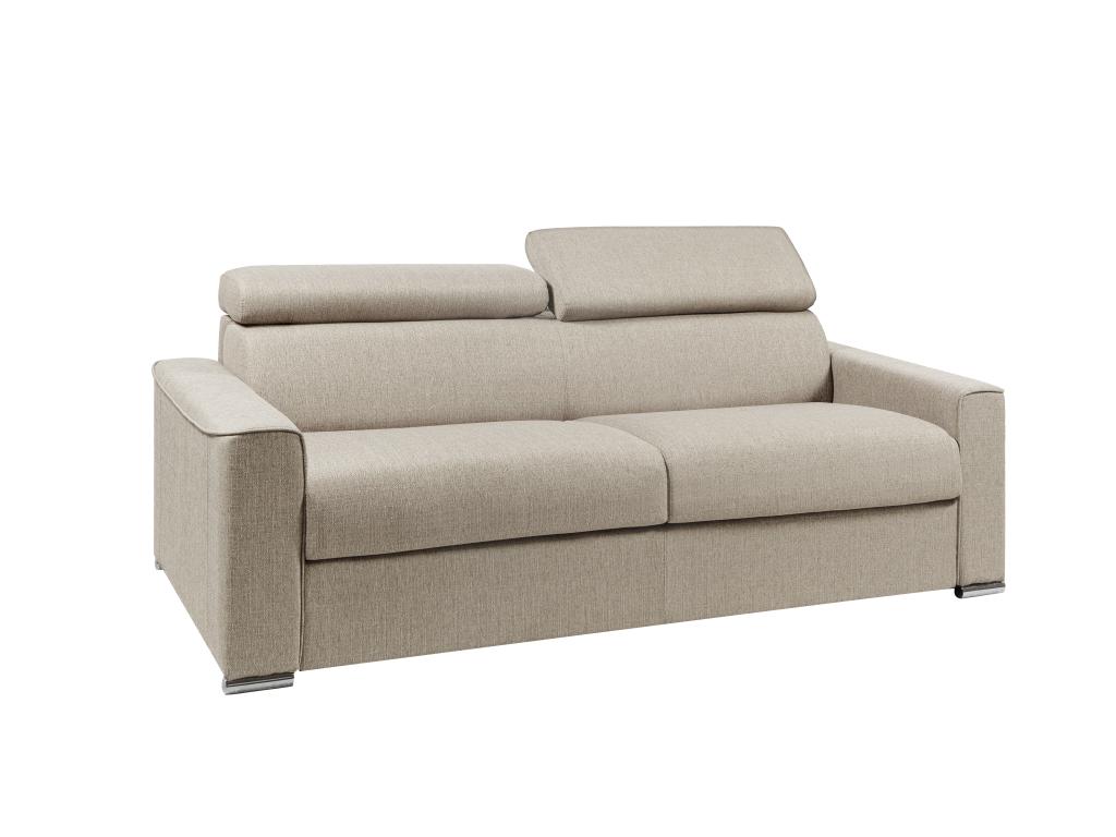 Sofá cama de liberación rápida para 4 personas - tela beige - colchón incluido