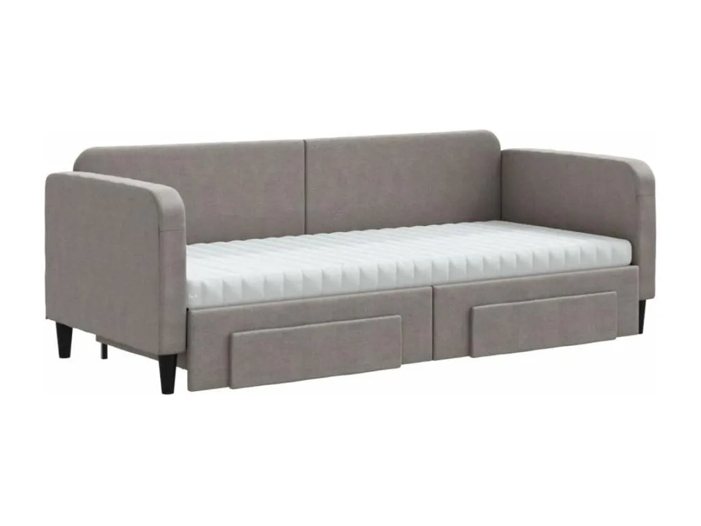 Sofá cama Jmmhogar con cajones tela gris taupe 80x200 cm