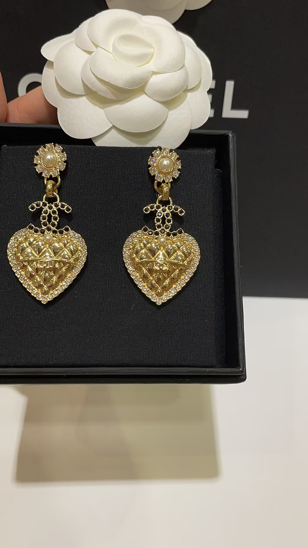 Chanel Love Heart Dangle Earrings - Original Replica Club