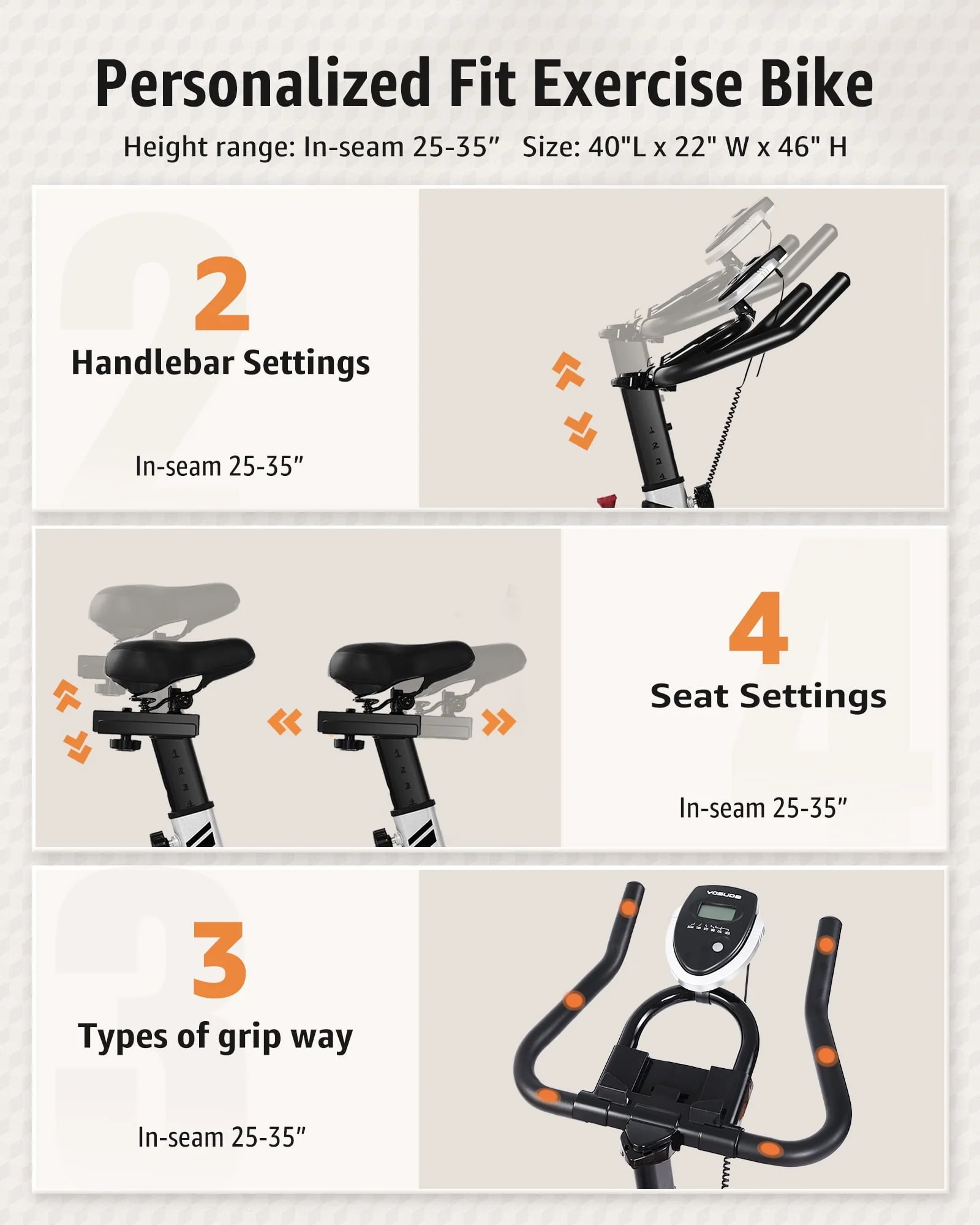 YOSUDA UPGO Indoor Cycling Bike Stationary Bike with 270lb Max Weight Exercise Bicycle with Ipad Mount & Comfortable Seat Cushion for Home Cardio Workout - Image 2