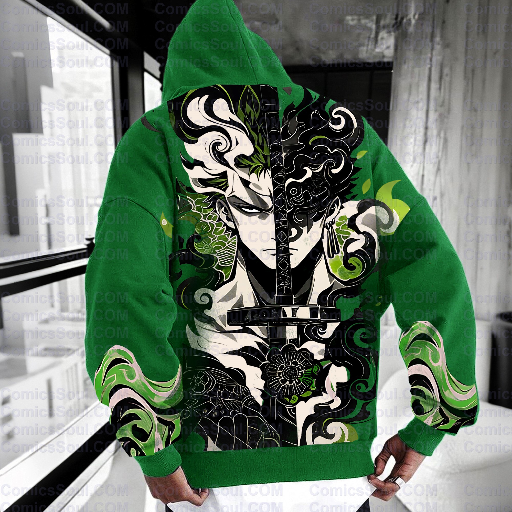 Plus Velvet Unisex Anime Graphic Streetwear Vintage Hoodie