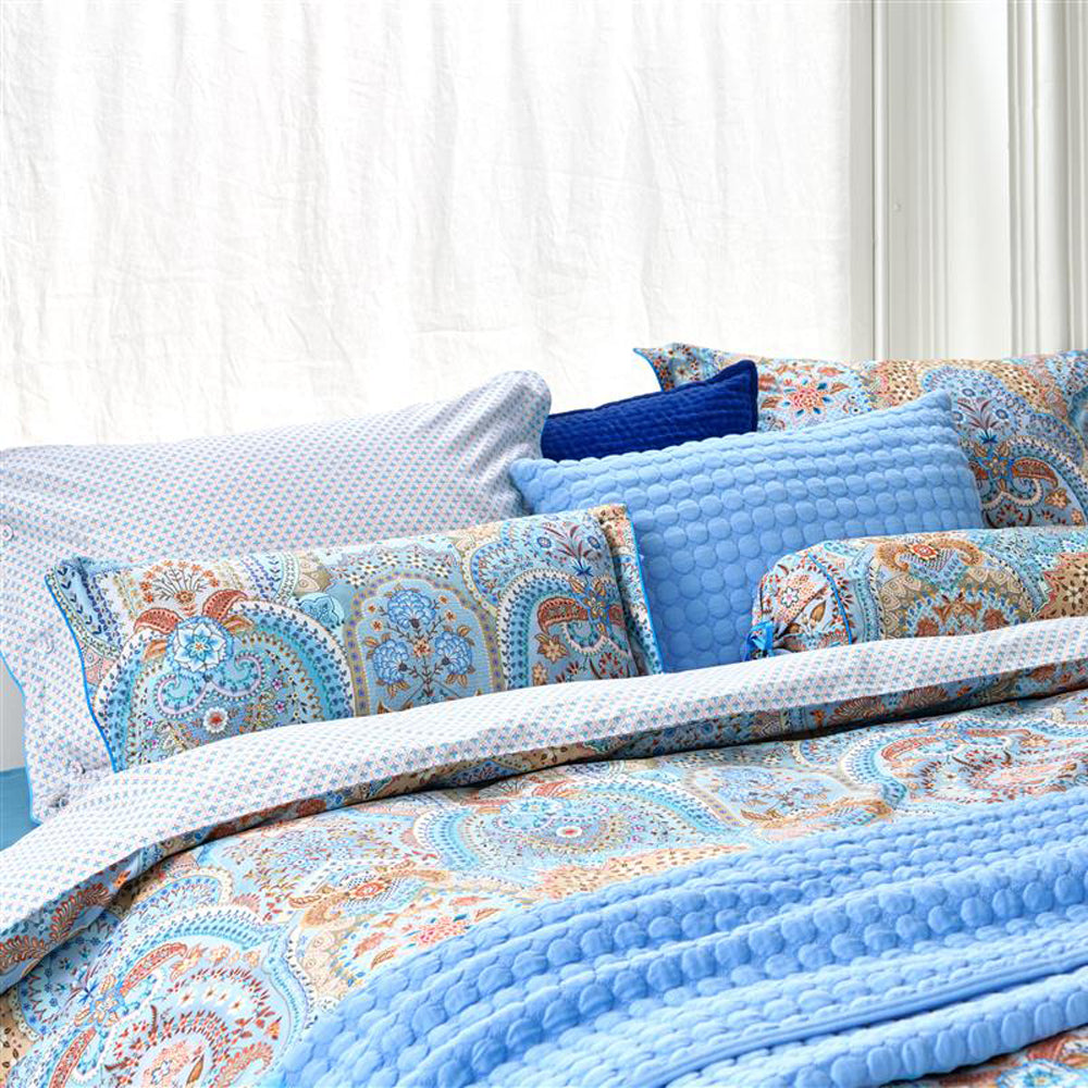Pip Studio Jabali Flower Dekbedovertrek 240 x 200/220 cm - Blauw