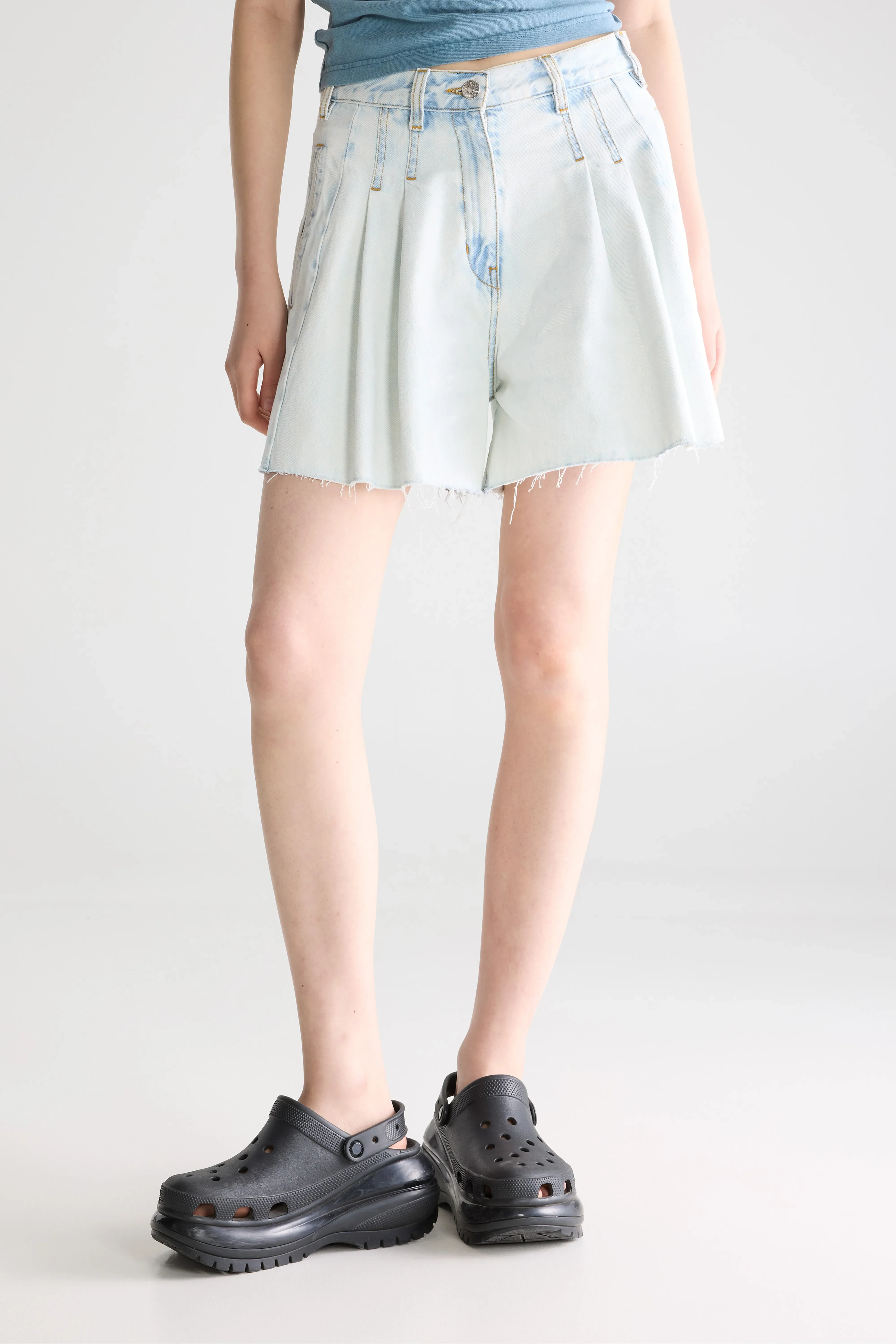 Bellerose Presley wide denim shorts (261 / W / ICE BLEACH)
