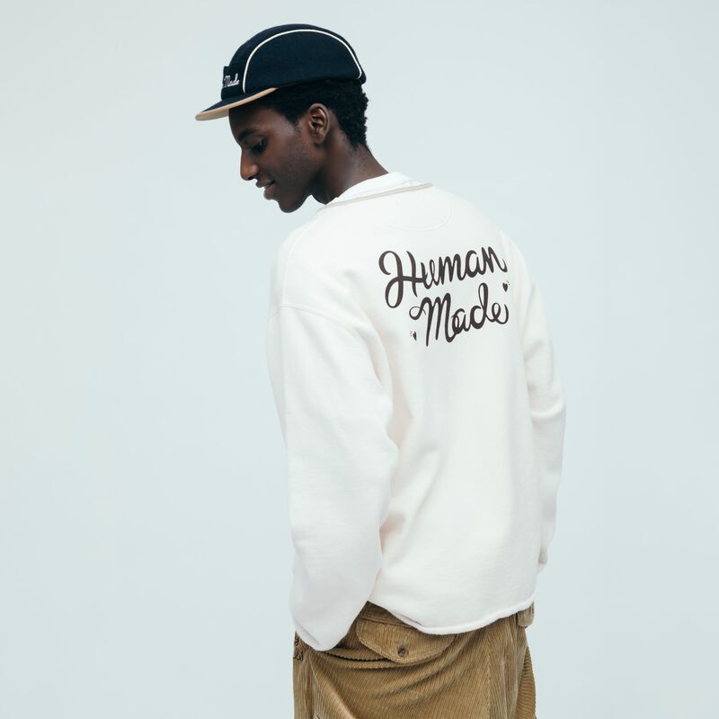 HUMAN MADE HENLEY NECK SWEATSHIRT