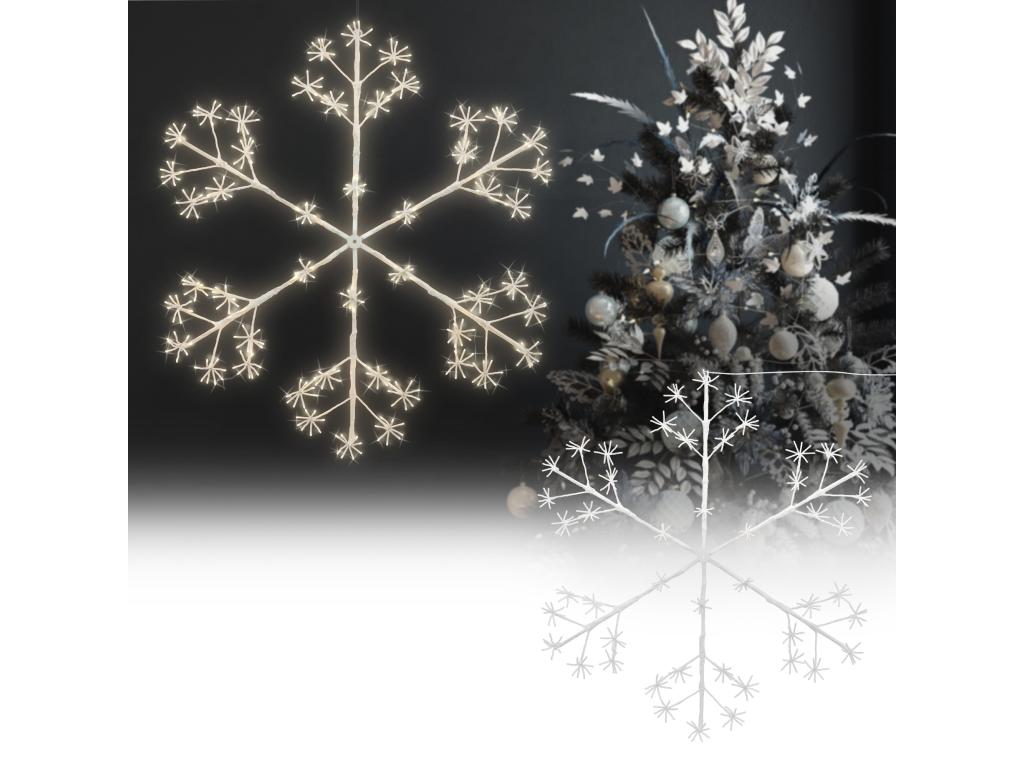 Copo de nieve 384 LEDs luz Laocacasas cálido decoración navideña colgante IP44 120cm