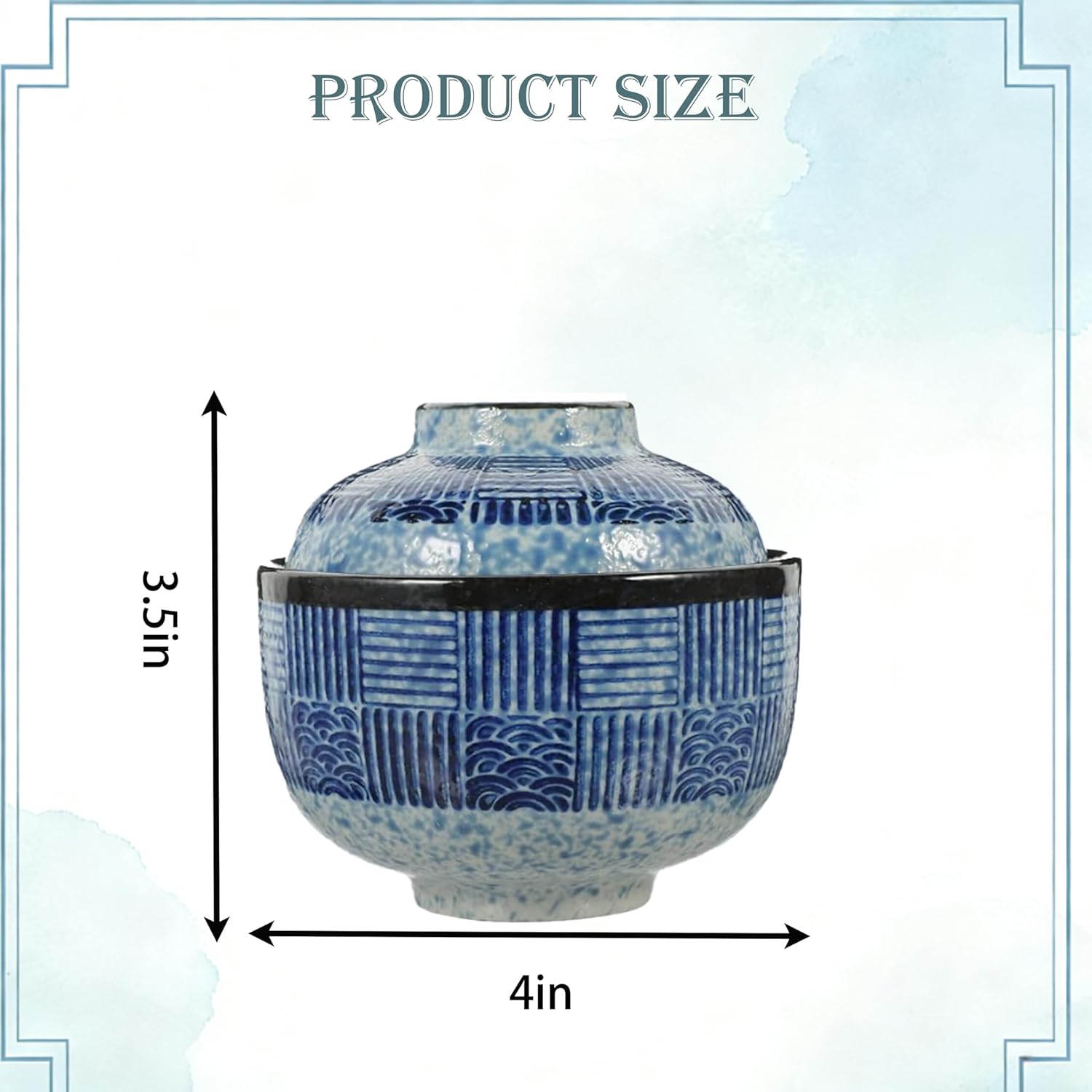 Japanese Ceramic Soup Bowls with Lid & Spoon Perfect for Miso Soup, This Set Includes Spoons & Lids, Making It Ideal for Family Dinners and Special Occasions. An Elegant Addition to Your Home Kitchen
