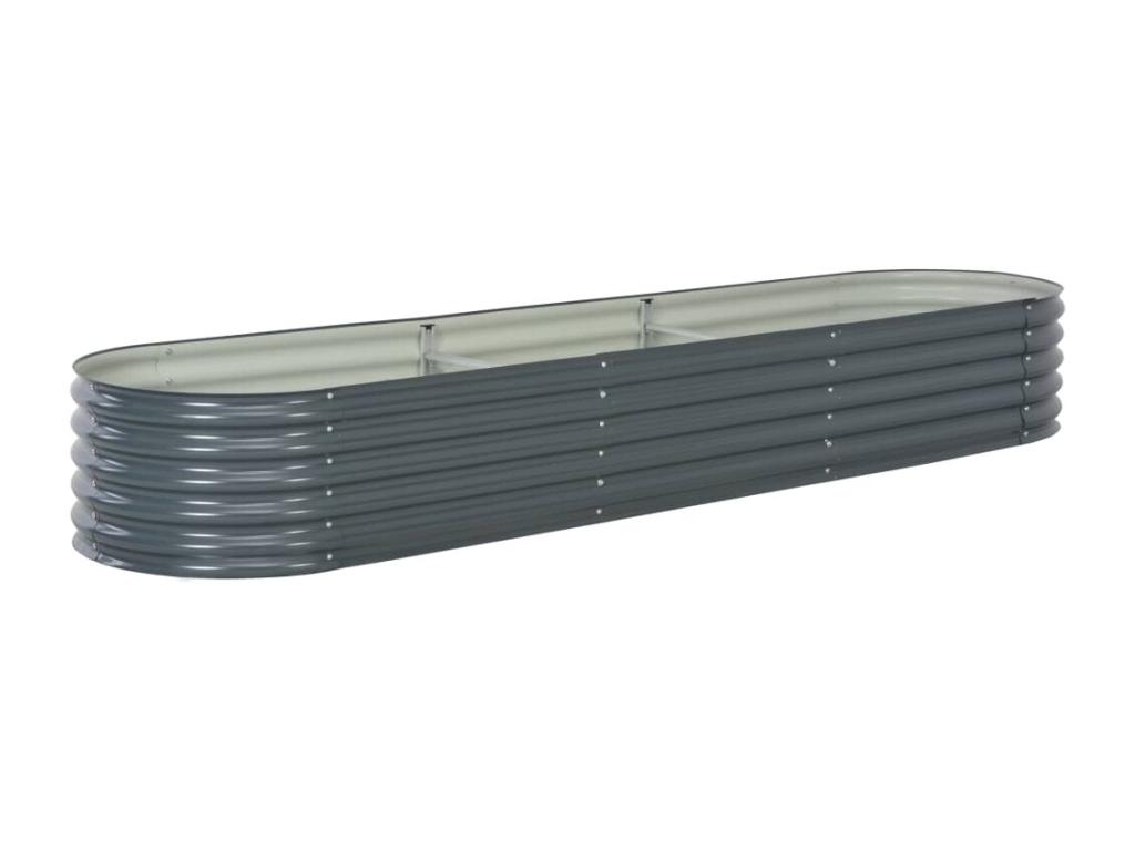 Arriate de acero galvanizado gris 320x80x44 cm