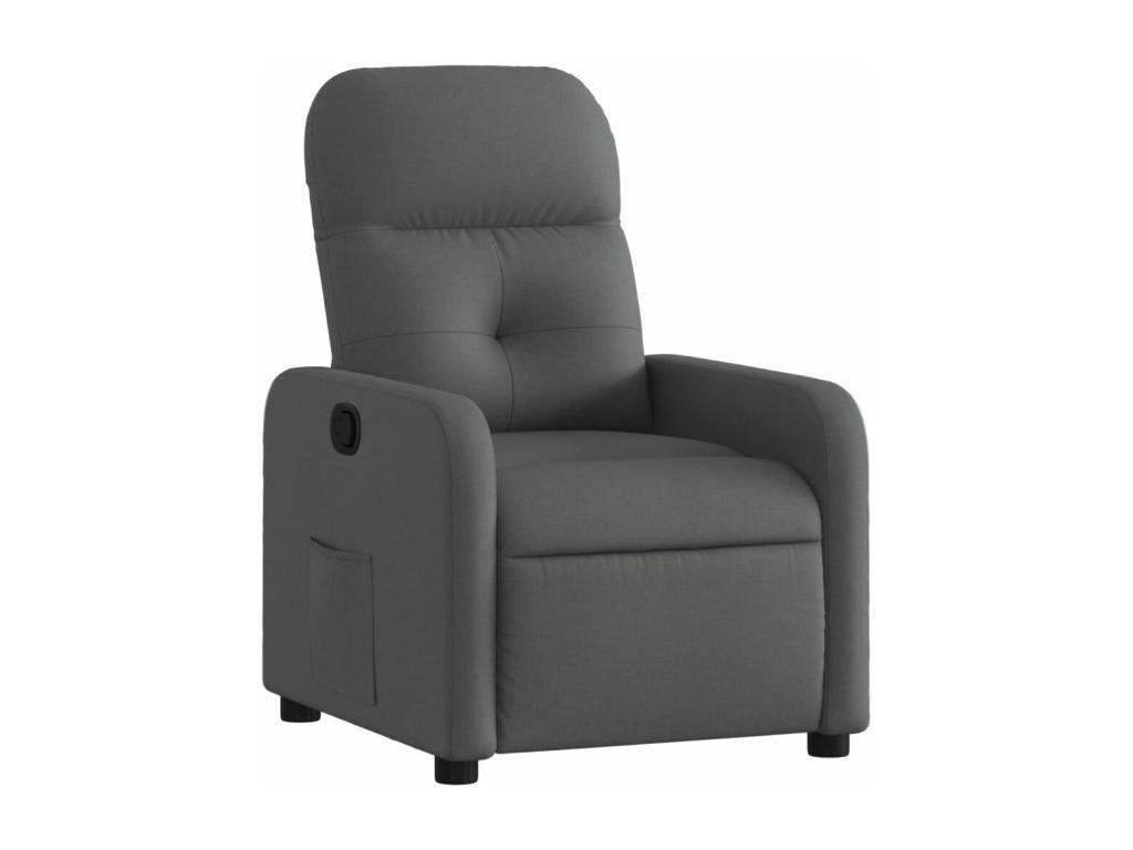 Sillón reclinable de tela gris oscuro