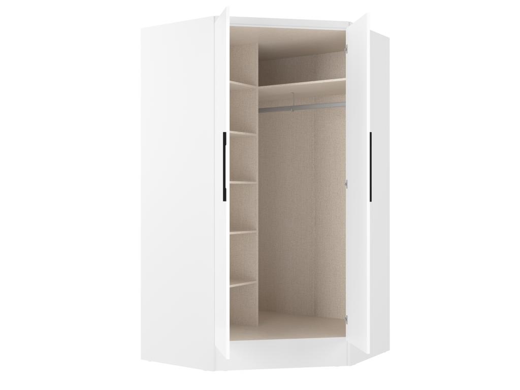Armario de esquina de 2 puertas - ancho 101 cm - blanco