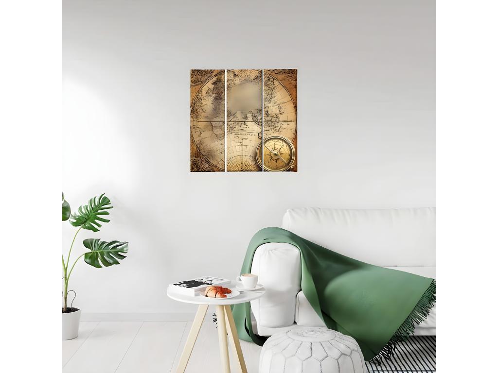 Impresión sobre Lienzo Mapa del Mundo 2, Multicolor, 69x3x50 cm, Hogarlujo