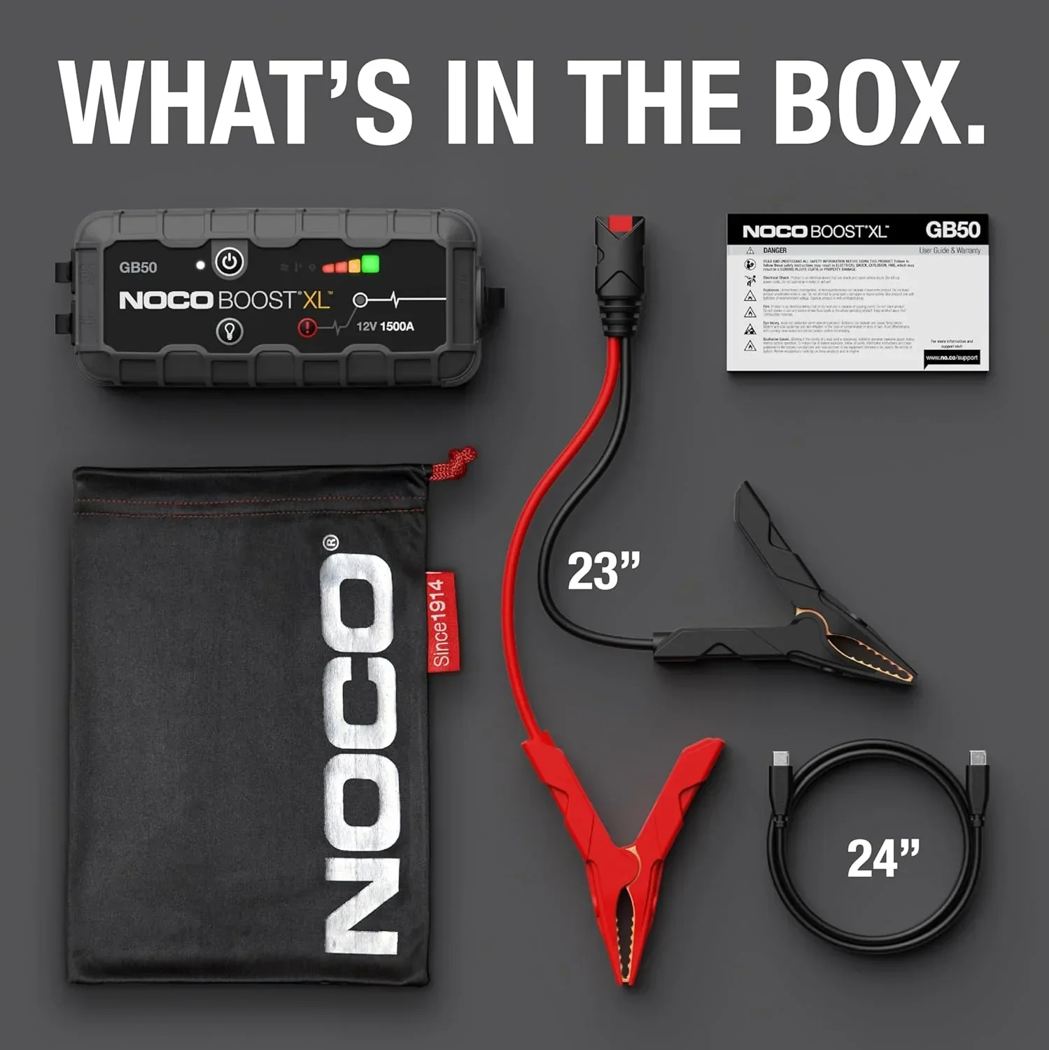 NOCO Boost XL GB50 1500 Amp 12-Volt UltraSafe Lithium Jump Starter Box Car Battery Booster Pack