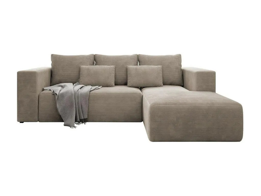 Sofá rinconero Mobtrendy 116 De color marrón claro Función de descanso 255x161x91cm lwad02583
