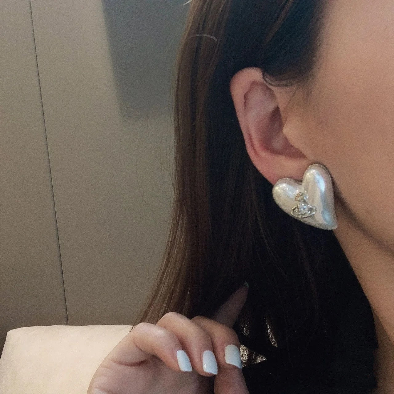 Vivienne Westwood Heart Saturn Earrings - Original Replica Club