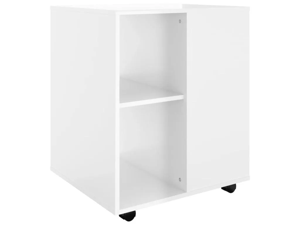 Armario ruedas Kavehomedeco contrachapada blanco brillante 60x53x72cm KVPU98895