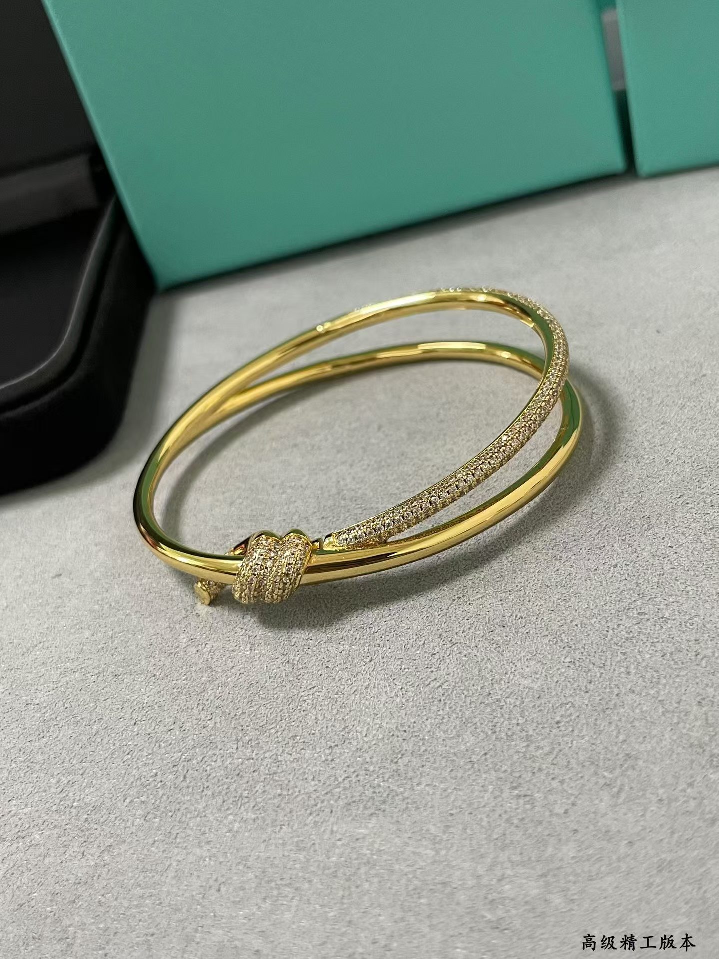 Tiffany Knot Double Row Hinged Bangle Bracelet - Original Replica Club
