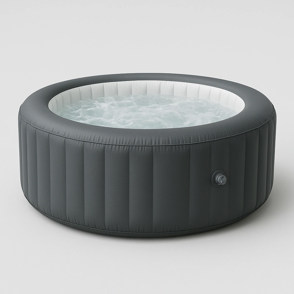 Spa inflable redondo gris con bomba y sistema de filtración, 180x180x65 cm