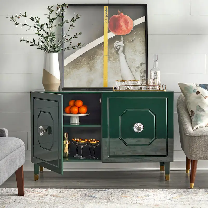 angelo:HOME Jaslene Glossy Glam Media Buffet Cabinet