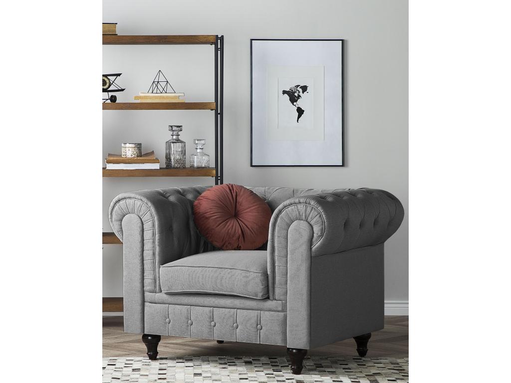 Sillón CHESTERFIELD Tela Gris claro