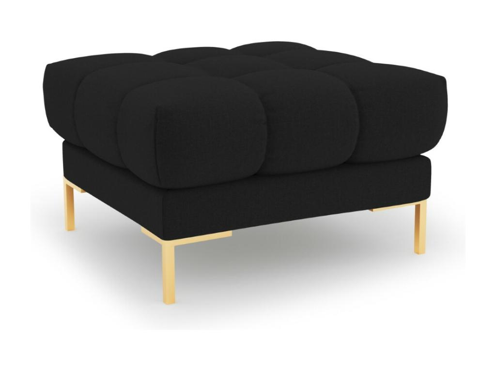 hogvips - Puf "Bali" de tejido estructural negro - 60x60x41cm