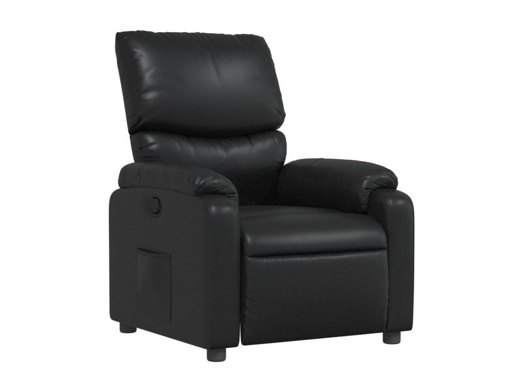 Sillón reclinable de cuero sintético negro