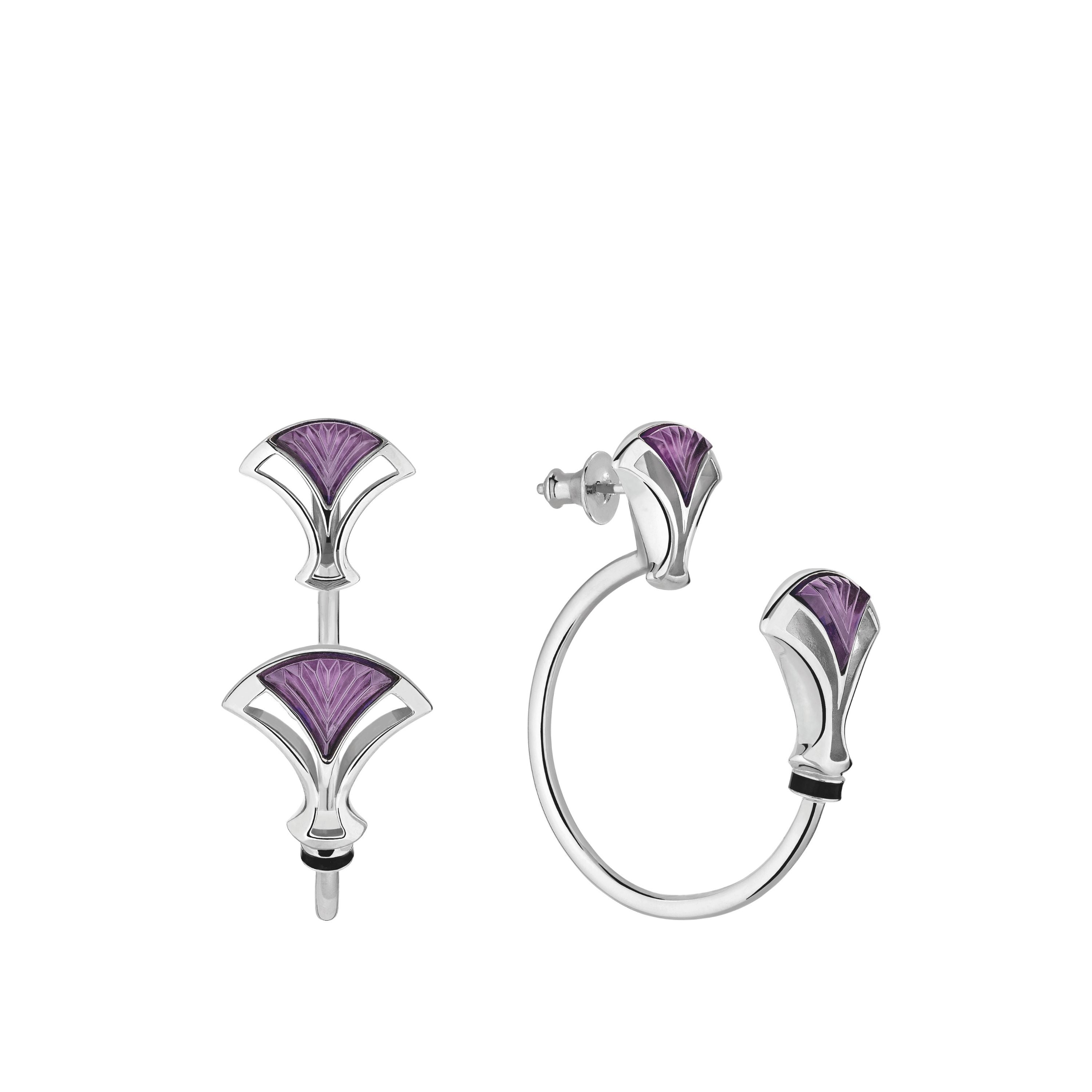 CRÉOLES LARCADE - CRISTAL VIOLET CRÉPUSCULE, ARGENT
