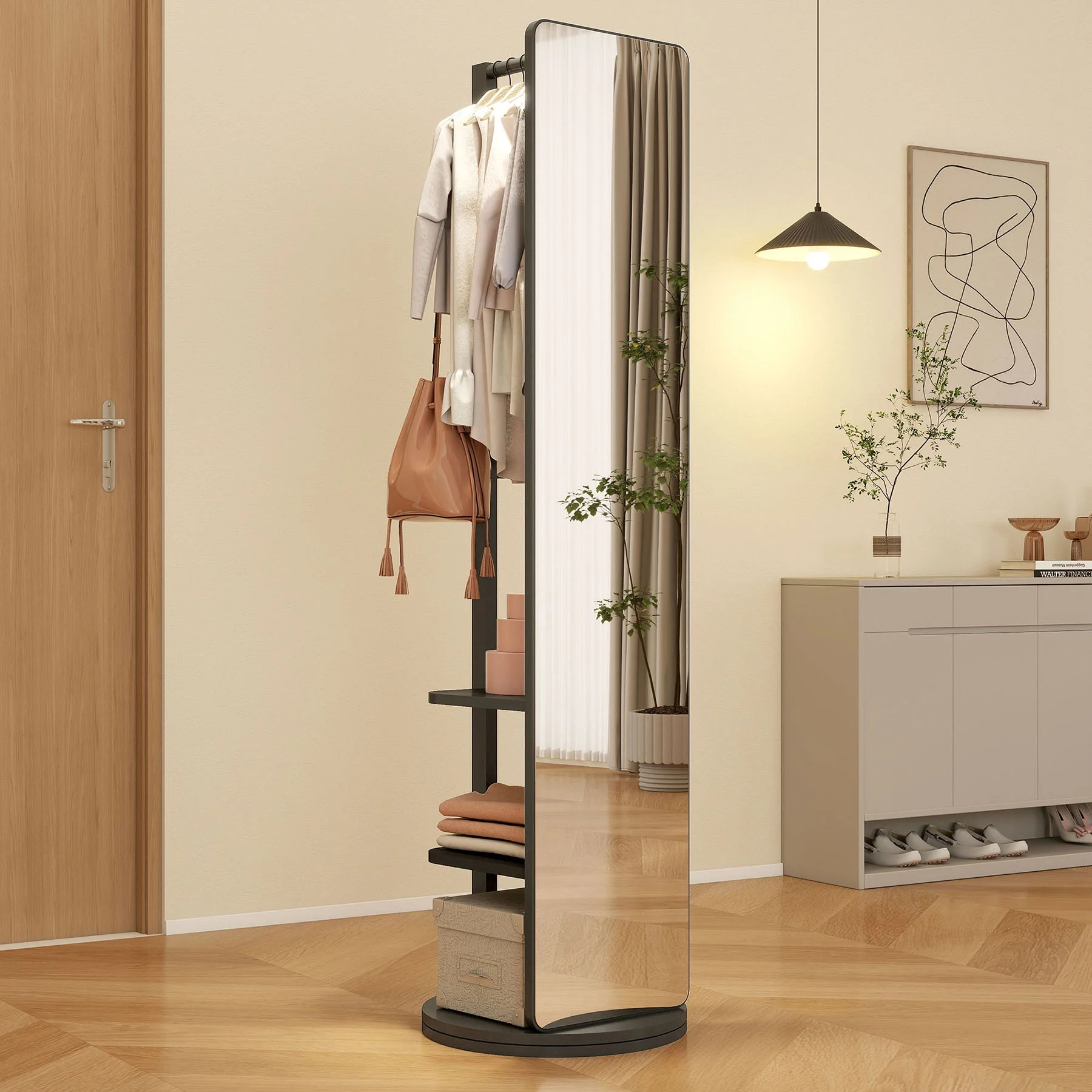 Full-Length Mirror on Rubber Wood Frame 65.7 x 17.7 Inches Ideal for Dressing Rooms and Living Spaces for Versatile Use - Image 15