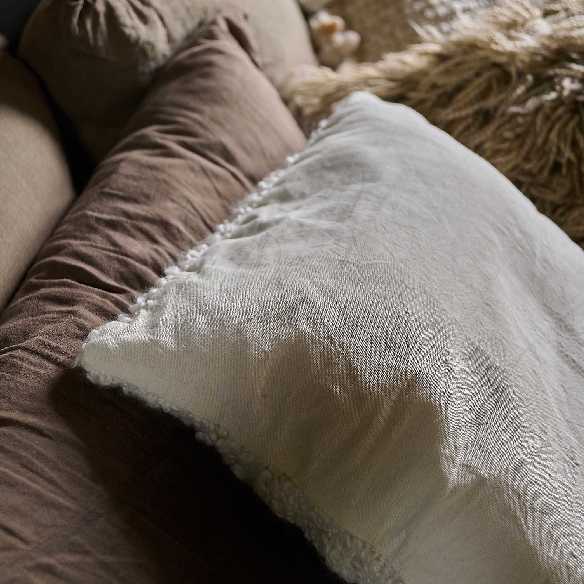 Maud Boucle Cushion, Cream