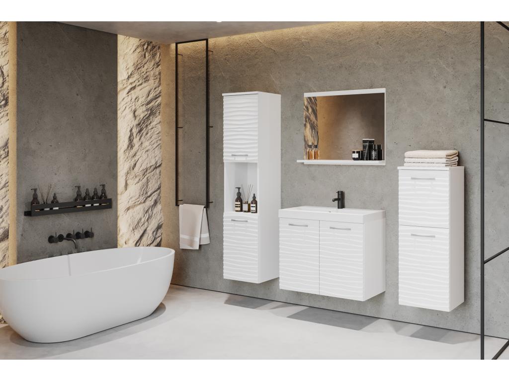 Conjunto mueble baño - Blanco con frente ondulado - GRIPTICIALS