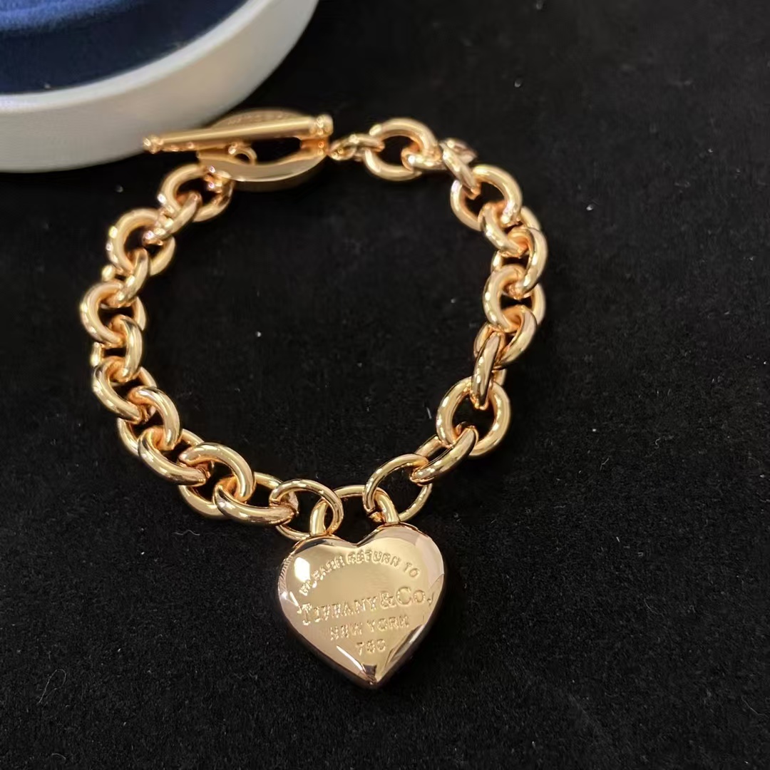 Tiffany Heart Charm OT Clasp Bracelet - Original Replica Club