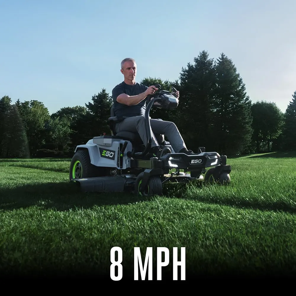 EGO POWER+ ZT4205S 56-Volt 42-Inch Z6 Zero Turn Riding Mower with e-Steer™ Technology, 4 x 12.0Ah Batteries, 700W Turbo Charger Included Plus 2 Extra BA2800T 5.0Ah Batteries