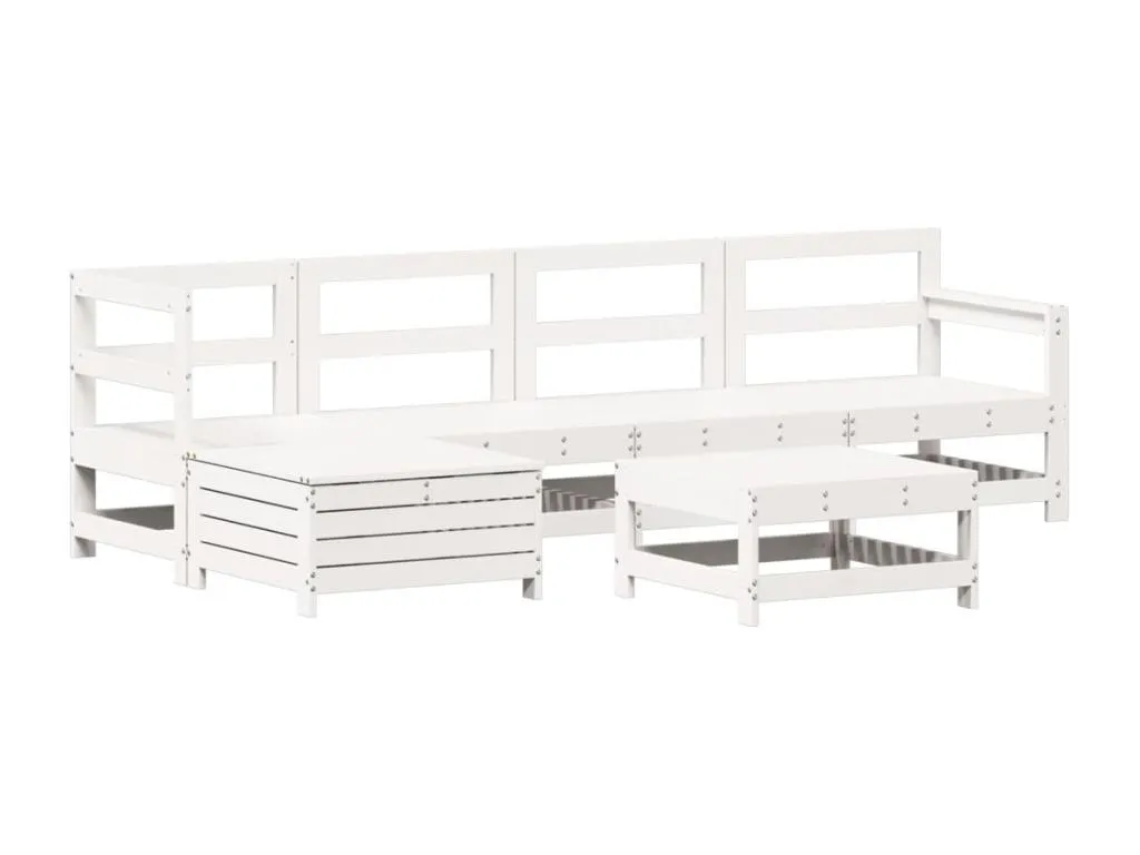 Juego de sofás de jardín 6 piezas Sancaldeco maciza Sancaldeco blanco EUGF98400
