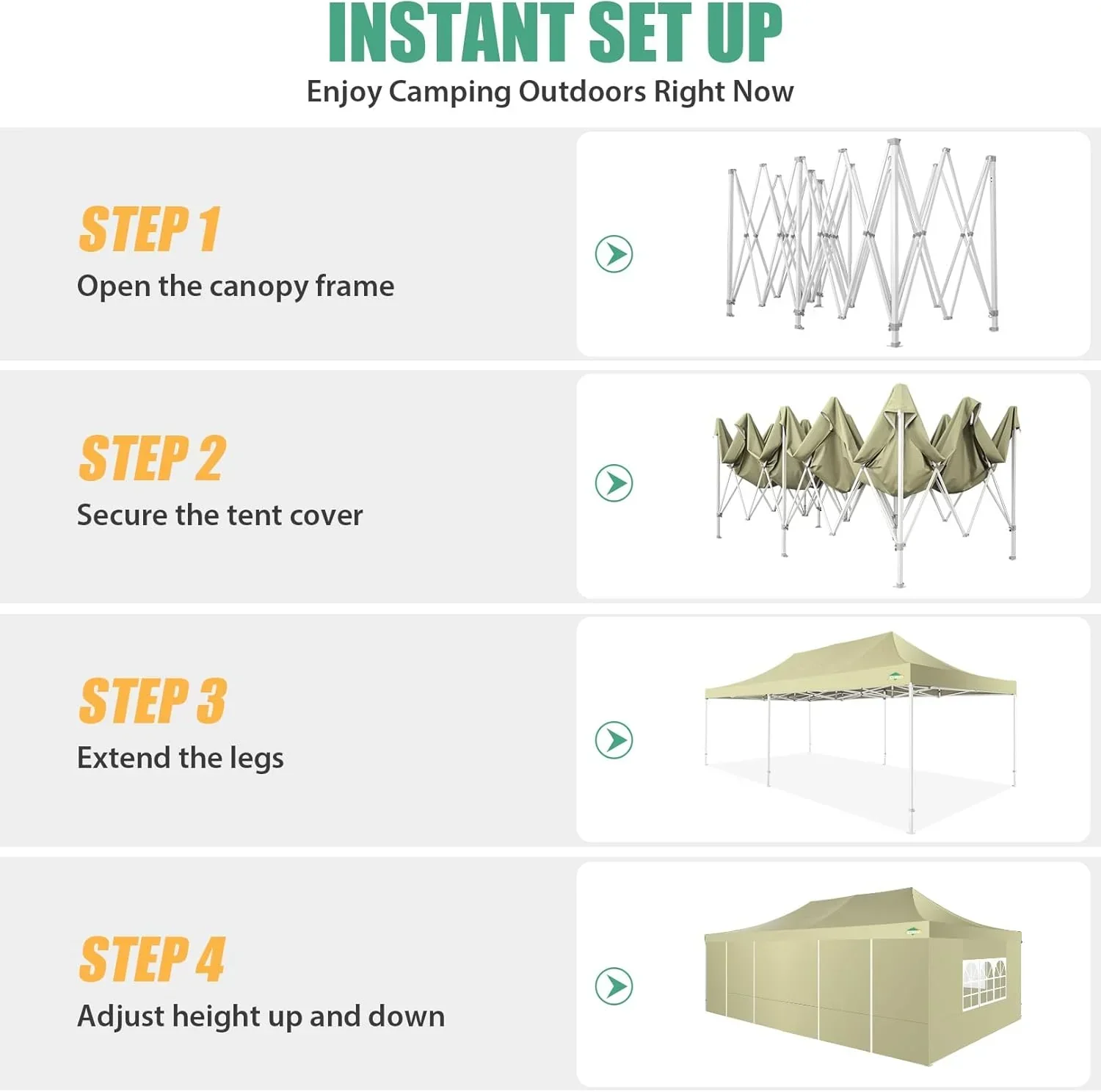 COBIZI 10x20 Heavy Duty Pop up Canopy Tent 6 sidewalls Commercial Canopy Wedding Party Tents