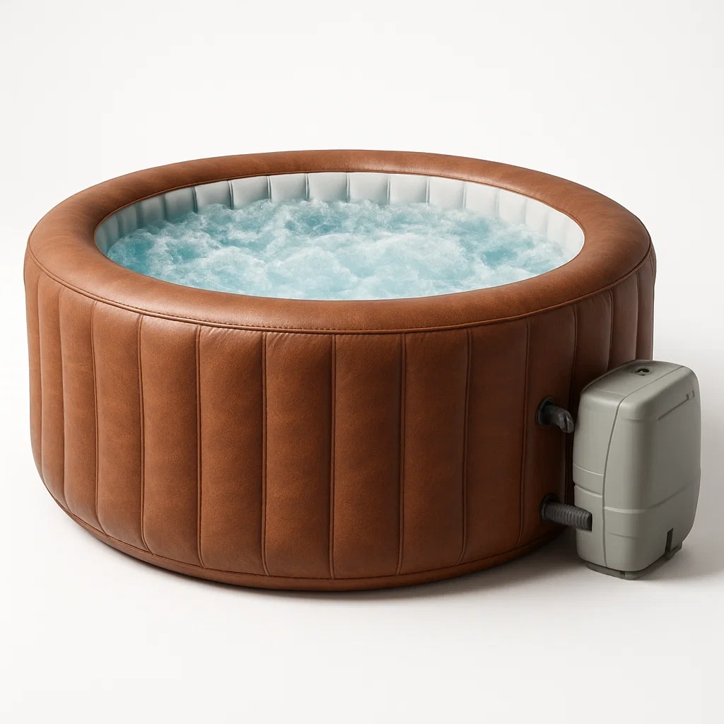 Spas hinchables 180x180x71 cm 4 personas redondo color madera/beige PtrUmai323nR
