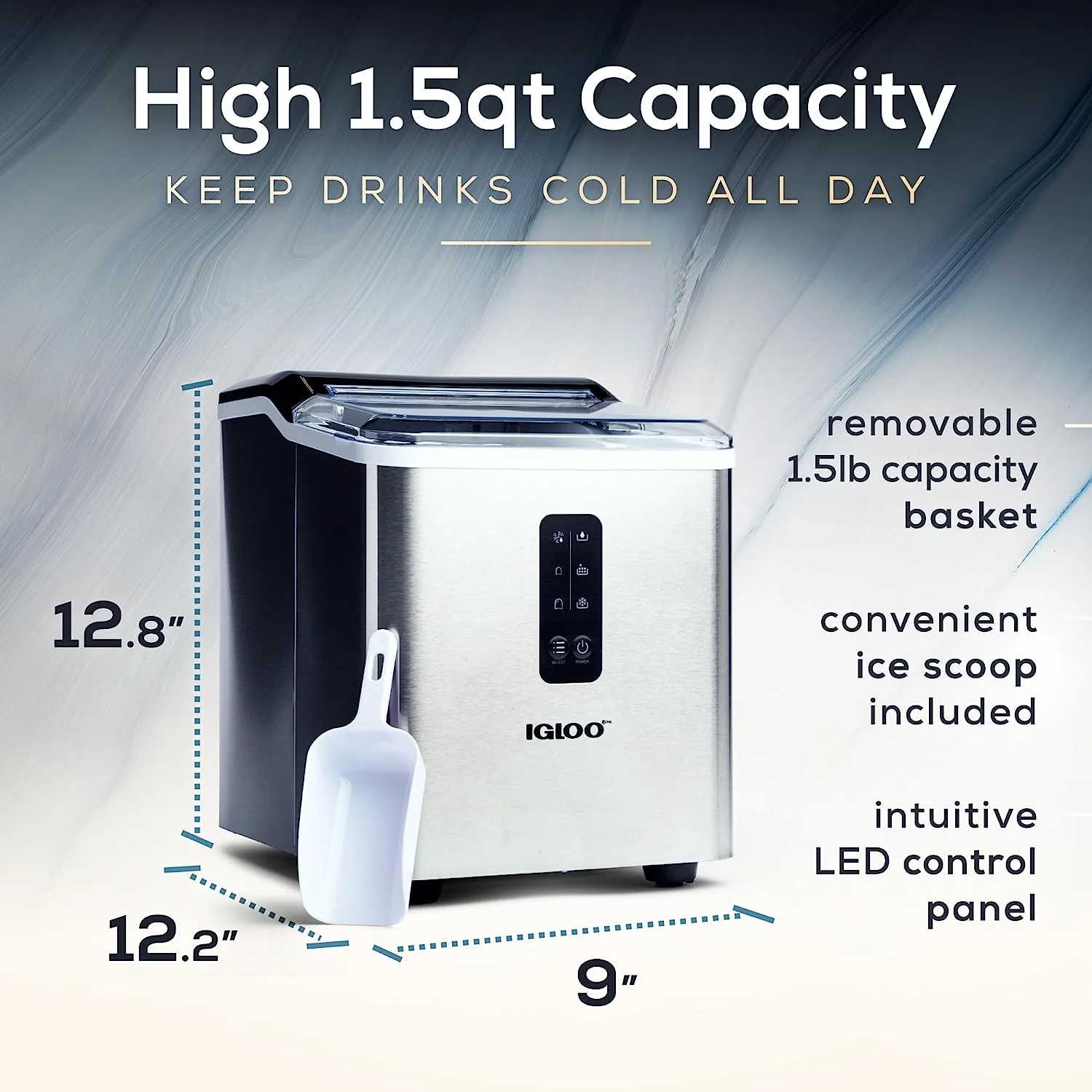 Igloo Automatic Ice Machine Self Cleaning Countertop Ice Maker for Water Bottle & Drinks, Aqua - Image 22