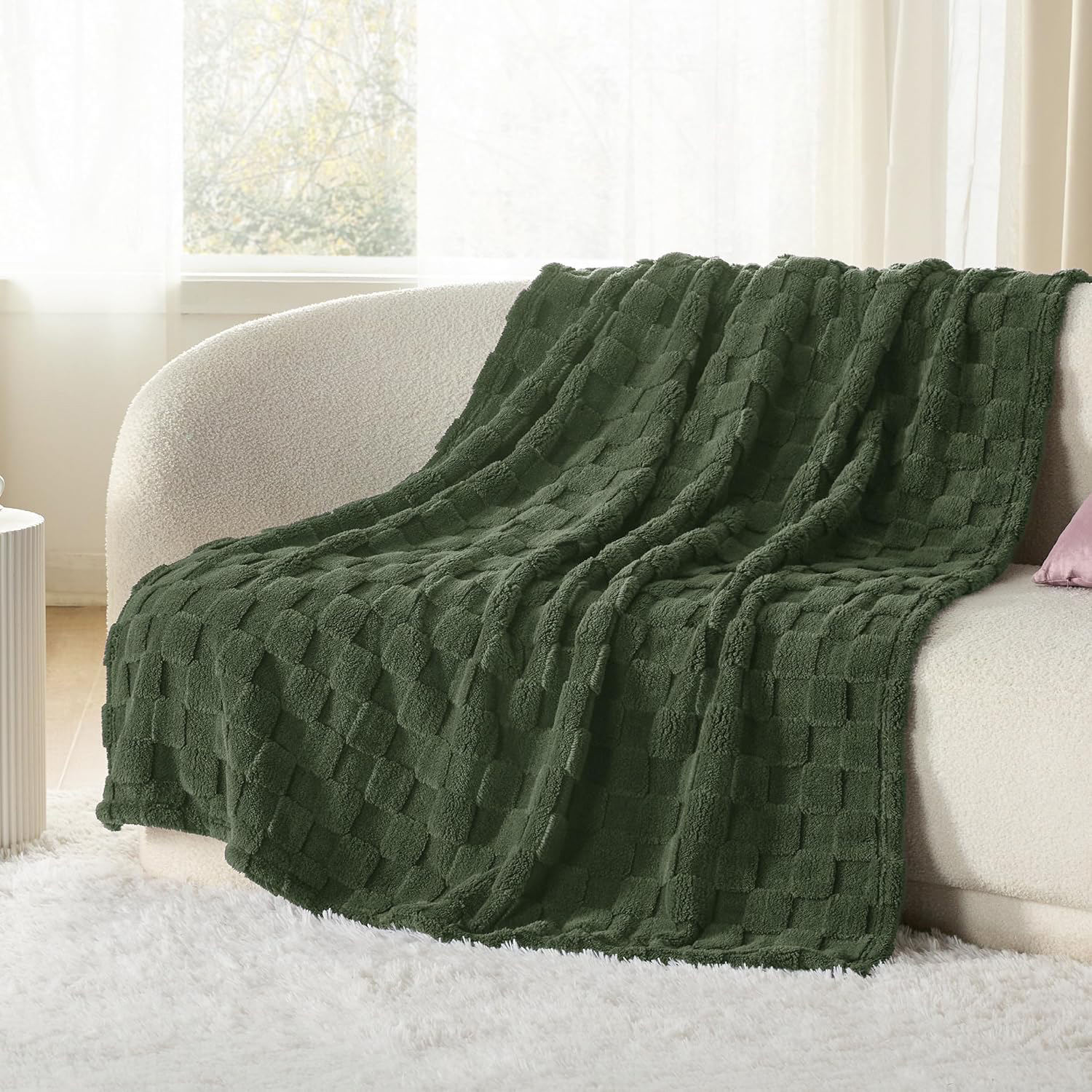 Jacquard Knitted Flannel Fleece Blanket, 100% Polyester Soft Warm Throw for Bed Sofa Hotel Home