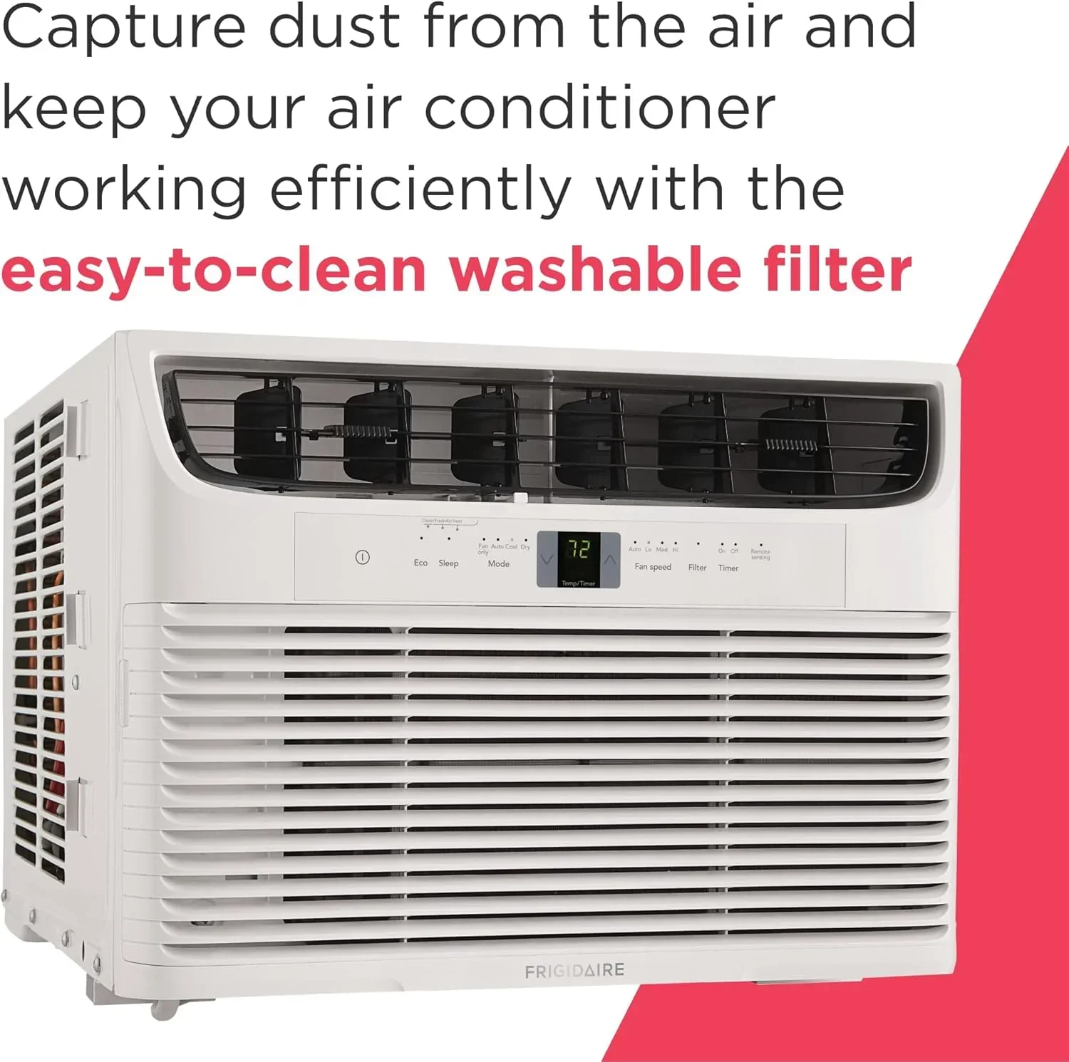 Frigidaire 5,000 BTU Window Air Conditioner Remote Control Cools Up to 150 Sq. Ft. Quiet Operation