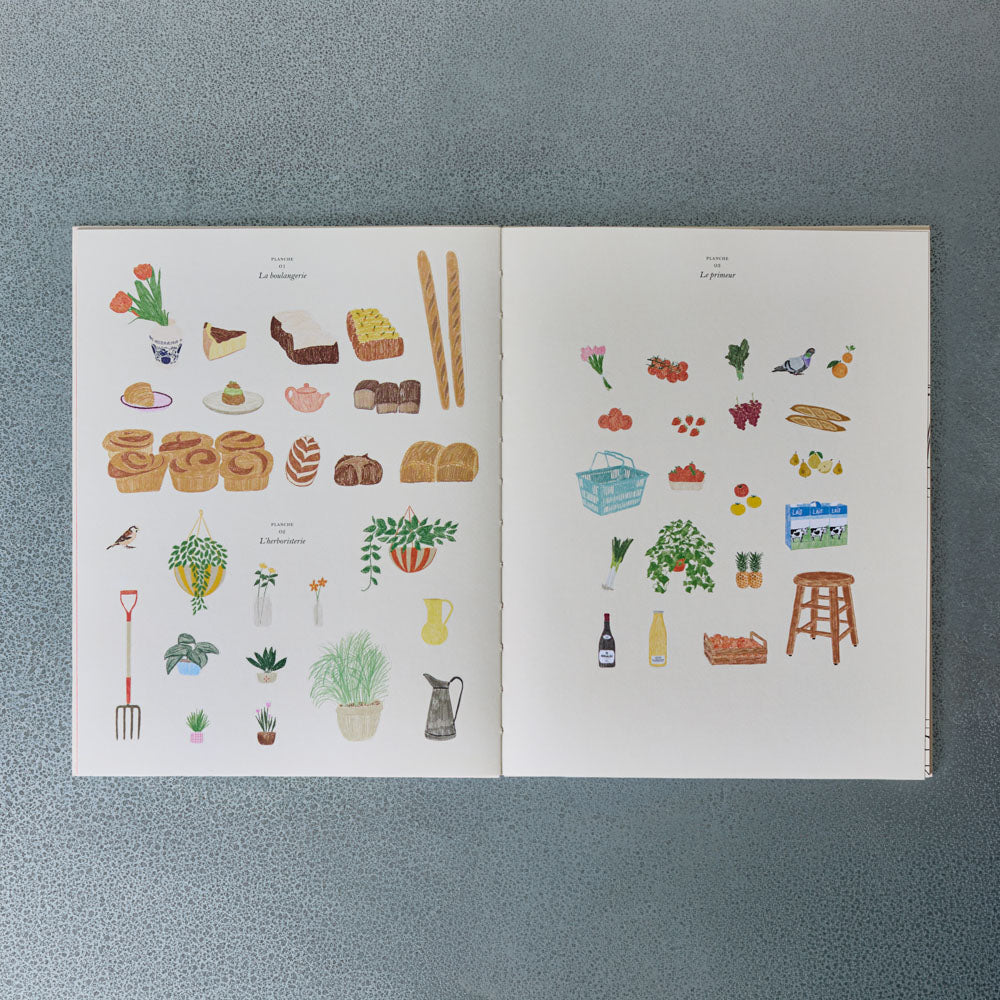 Livre - Stickes et coloriages - Le marché