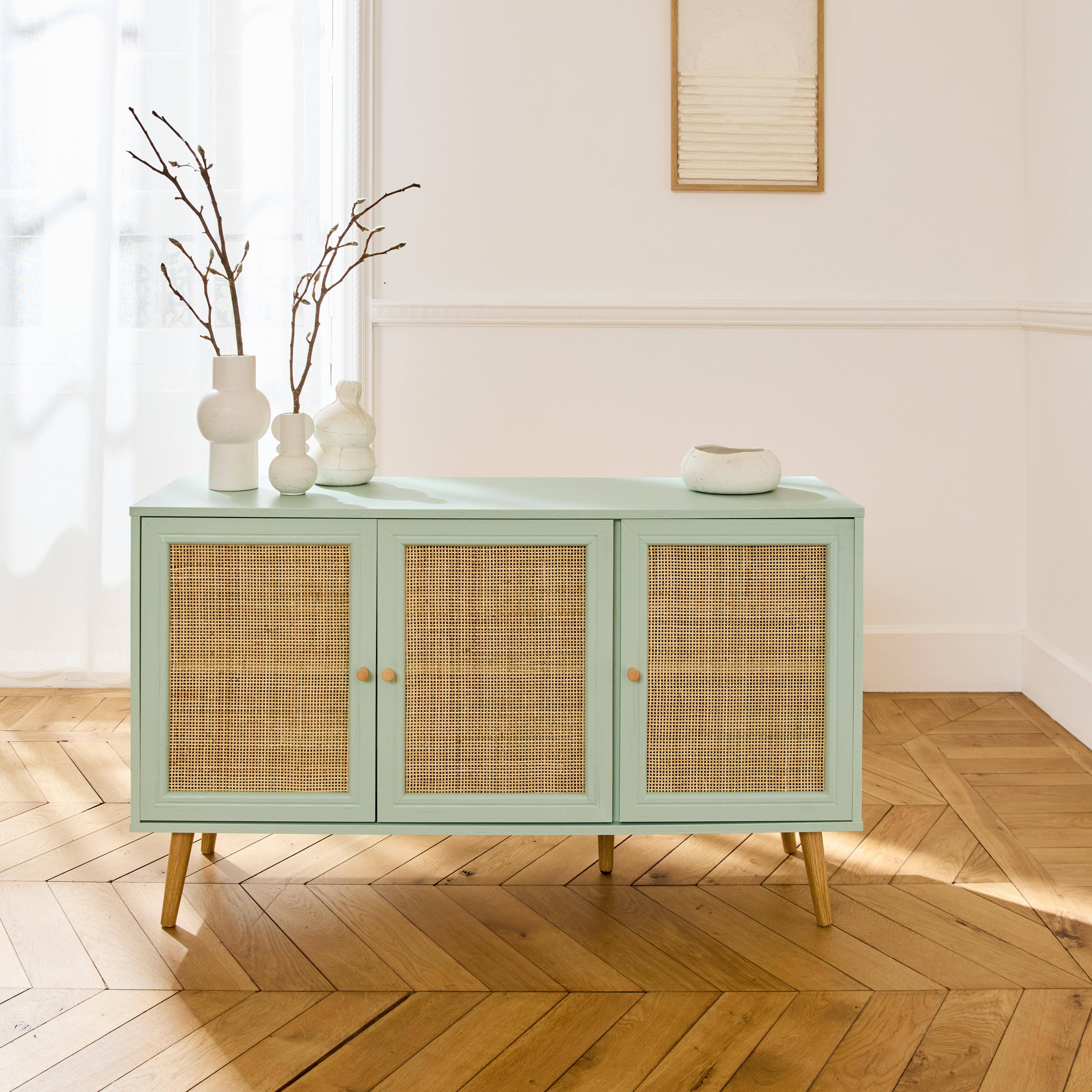 Boheme - Aparador 3 puertas de caña, 120cm