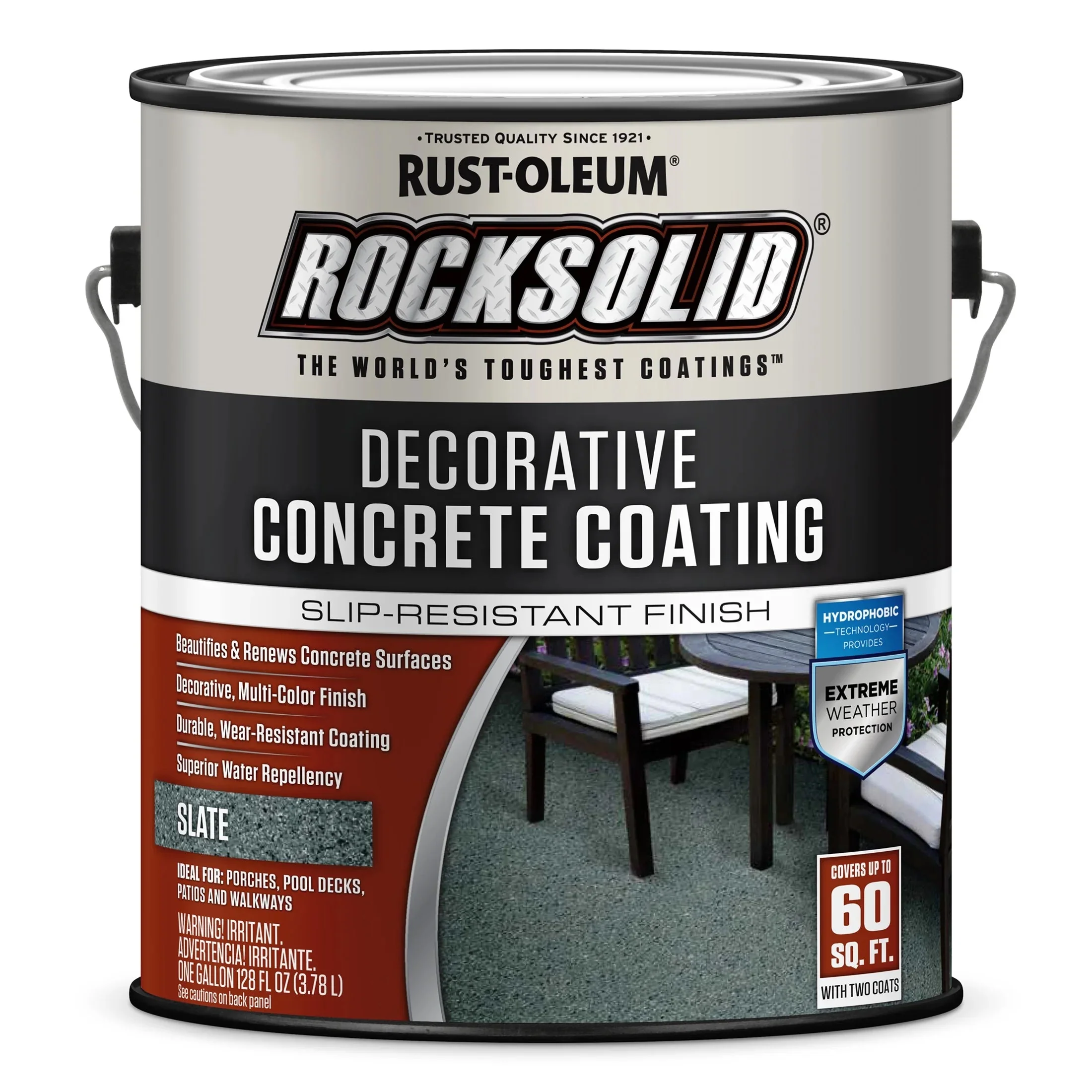 Rust-Oleum RockSolid Decorative Concrete Solid Stain, Slate, Matte, 2 Pack, Gallon - 306267 - Image 2 Rust-Oleum RockSolid Decorative Concrete Solid Stain, Slate, Matte, 2 Pack, Gallon - 306267 - Image 2
